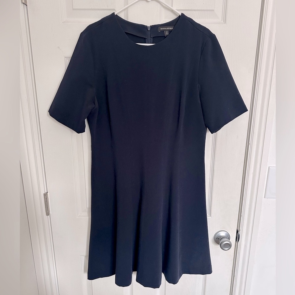 Banana Republic Navy Blue A-line Professional Dress, size 14